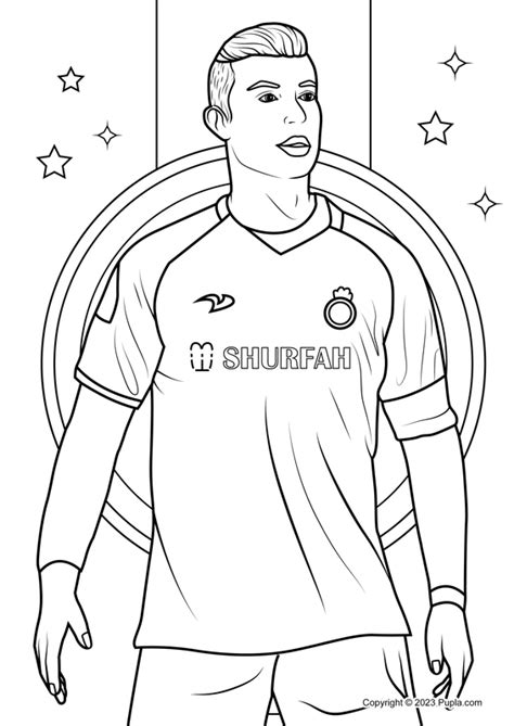 🖍️ Cristiano Ronaldo Al Nassr Shirt Printable Coloring Page For Free