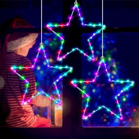 Heceltt Christmas Window Lights 3 Packs Battery Operated 45 Led Window