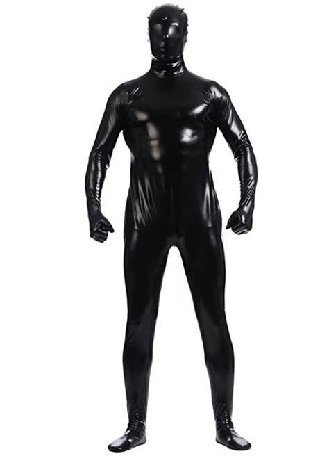 Ensnovo Unisex Zentai Flesh Full Body Costume Shiny Metallic Suit One