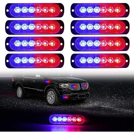 Amazon Xprite Red Blue Led Emergency Strobe Lights Kit Surface