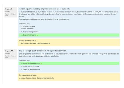 Contabilidad De Costos Uveg Examen Cuestionario Rdenes De Producci N