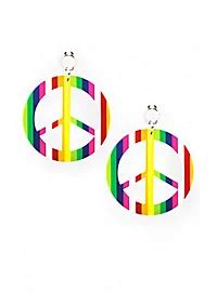 Boucles D Oreilles Arc En Ciel Peace Maskworld