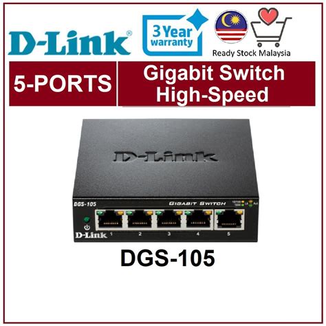 READY STOCK D Link DLINK DGS 105 DGS105GL Quality 5 Port Gigabit