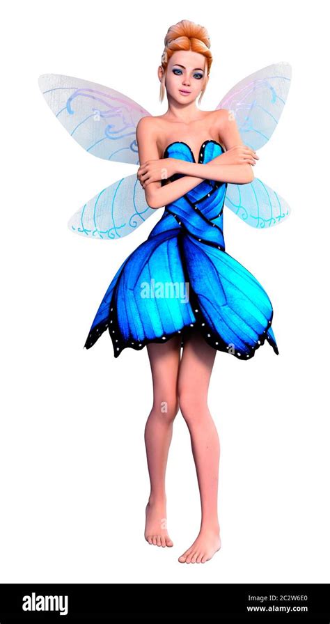 3d Rendering Of A Beautiful Fantasy Fairy Isolated On White Background