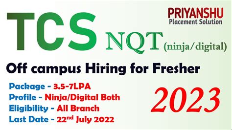 Tcs Nqt Off Campus Hiring Tcs Off Campus Tcs Recruitment