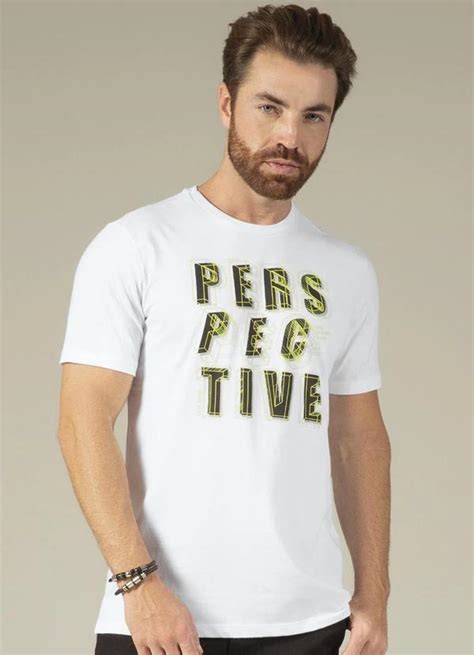 Camiseta Estampada Em Meia Malha Relevo Branco Cativa