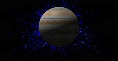 Jupitar planet rotated animated. Planet Jupiter space, stars background ...