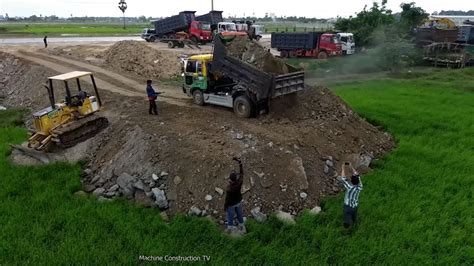 Full Project Nice Activity Build Road By Bulldozer D P Pushing Large