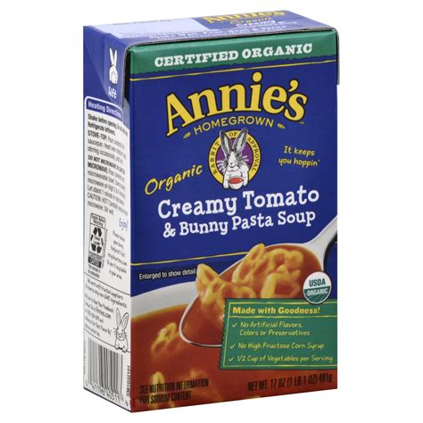 Annie S Homegrown Organic Creamy Tomato Bunny Pasta Soup 17 Oz Shipt