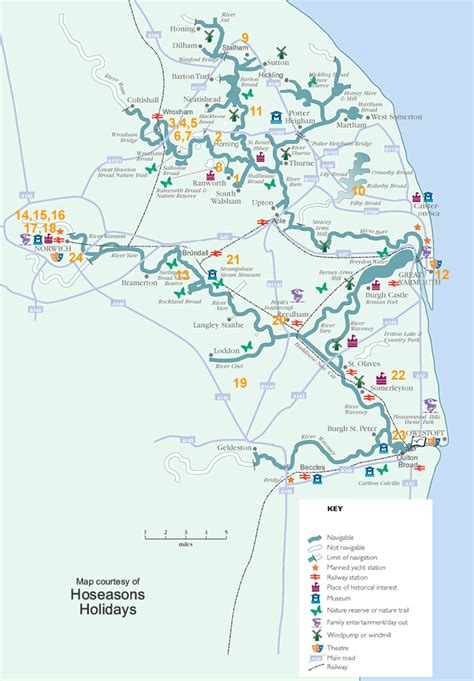 Norfolk Broads Sightseeing Map