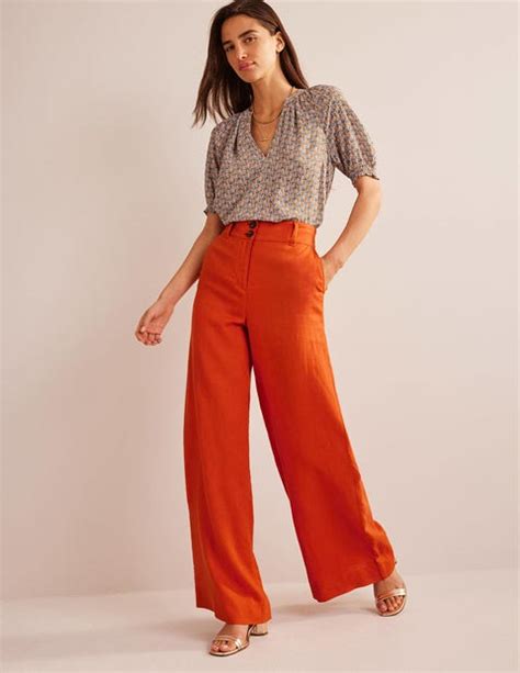 Westbourne Linen Trousers Kumquat Boden UK