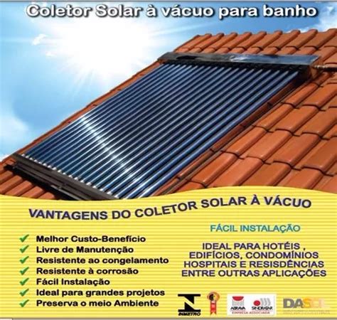 Aquecedor Solar V Cuo Tubos Inox Aquece Litros R Em