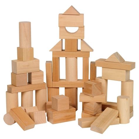 Natural Solid Wooden Building Blocks Wood Cube Square Blocks Wooden