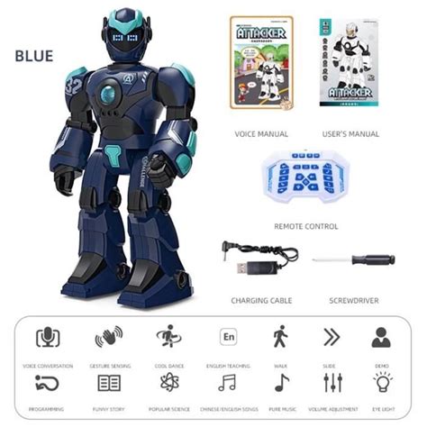 Anglais Bleu Robot T L Command Ghz Jouet En Anglais Programmation