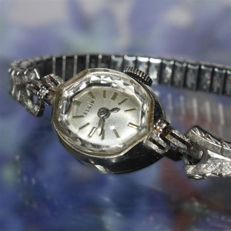 Elgin 14k White Gold Vintage Ladies Watch Vintage Watches Women