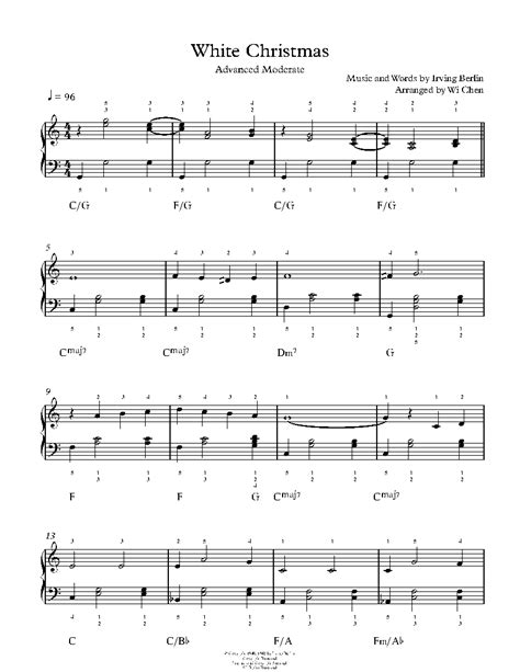 White Christmas by Irving Berlin Sheet Music & Lesson | Advanced Level