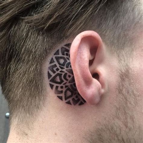 Behind Ear Tattoos For Guys