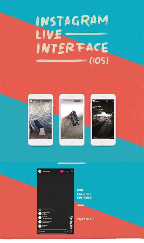 Instagram Live Interface Psd Free Download Creativetacos