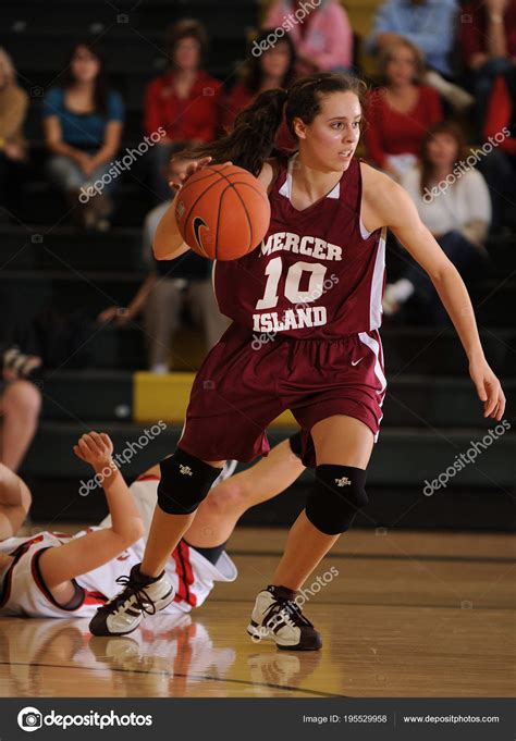 Girls High School Basketball Game Action Nike Tournament – Stock ...