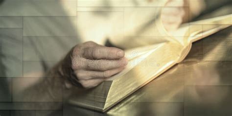 Man Reading The Bible Geometric Pattern Stock Image Image Of