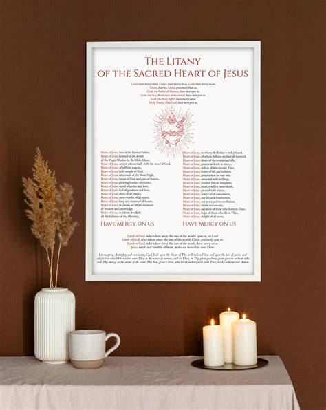 Litany of the Sacred Heart of Jesus Prayer Printable Sacred - Etsy