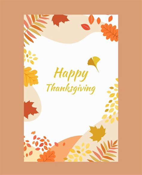 Premium Vector Thanksgiving Greeting Card Template With Autumn Elements