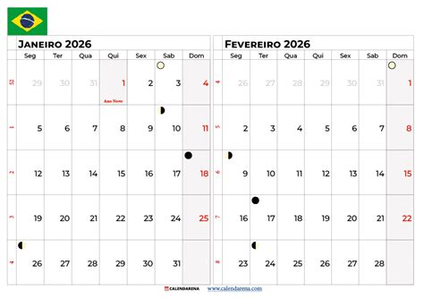 Ferias Janeiro 2026 - Calendário Janeiro 2026 Com Feriados Para Imprimir