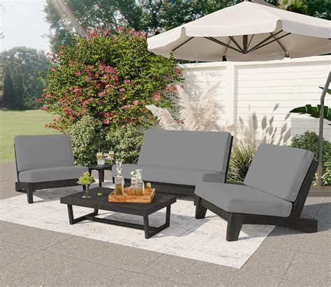 Amazon UIXE 5 Piece Acacia Wood Patio Furniture Set All Weather