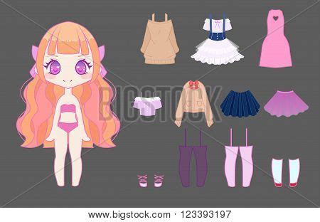 Cute Anime Girl Dress Vector & Photo (Free Trial) | Bigstock