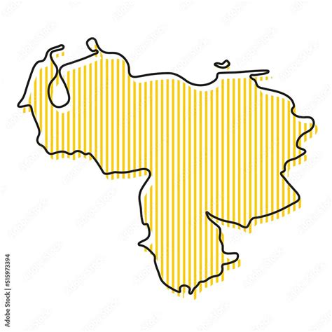 Stylized simple outline map of Venezuela icon. Stock Vector | Adobe Stock