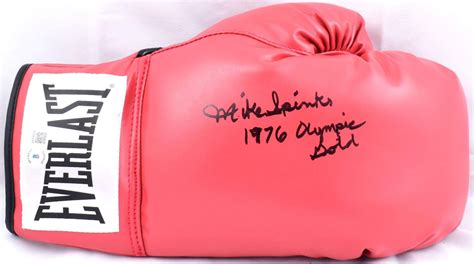 Michael Spinks Signed Everlast Boxing Glove Inscribed 1976 Olympic Gold Beckett Pristine