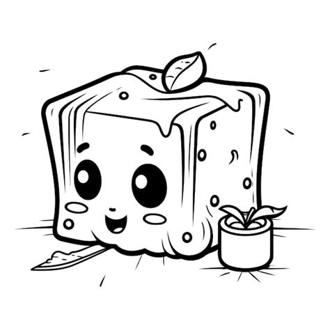 Premium Vector Black And White Cartoon Illustration Of Cute Cheese