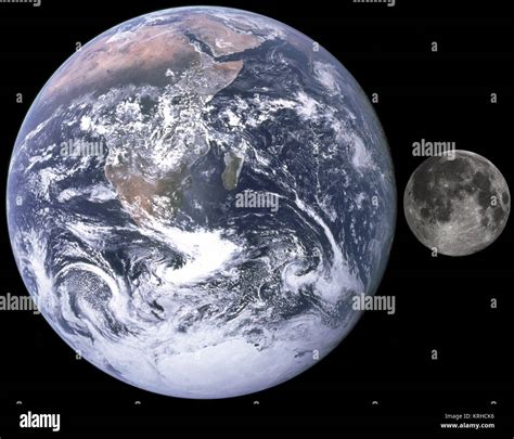 Moon, Earth size comparison Stock Photo - Alamy