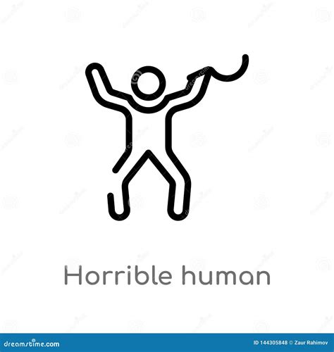 Icono Humano Horrible Del Vector Del Esquema R Movimiento Editable Del