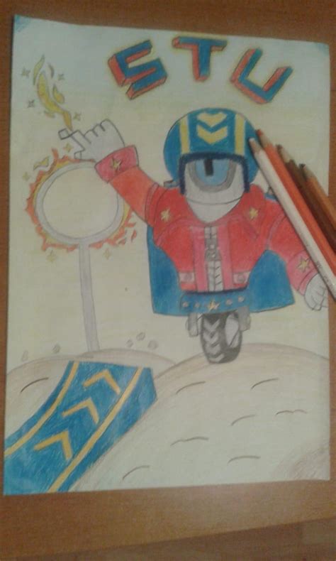 Stu fanart of mine. (Sorry for bad photo quality :c ) : r/Brawlstars