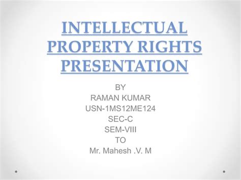 Intellectual Property Rights Ppt