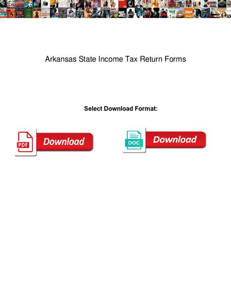 Fillable Online Arkansas State Income Tax Return Forms Arkansas State