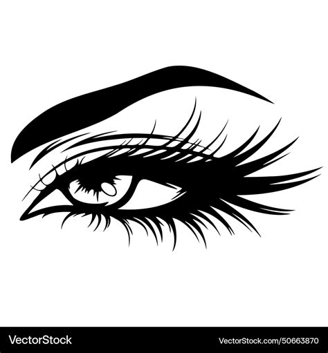 Black and white of a woman s eye Royalty Free Vector Image