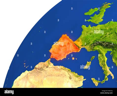 Spain map satellite geography hi-res stock photography and images - Alamy