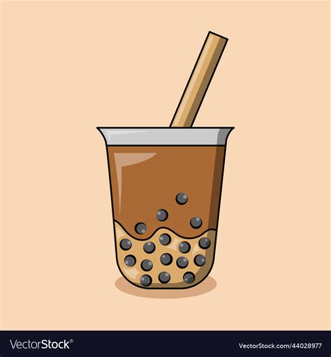 Cartoon Bubble Milk Tea Cups Royalty Free Vector Image