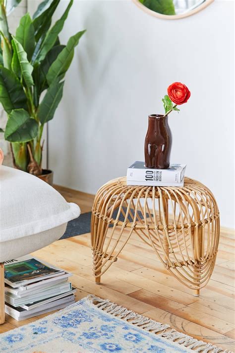 Petal Rattan Side Table Best Rattan Indoor Furniture Popsugar Home