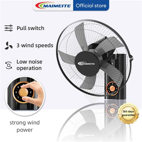 MAIMEITE Wall Fan 16 Inch Three Speed Air Volume Adjustment 5 Blade