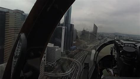 Cockpit video shows Super Hornet fly near Brisbane skyscrapers ...