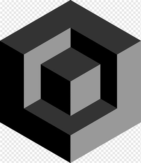 Cubo 3d Empotrado Negro Gris Símbolo Icono png PNGWing