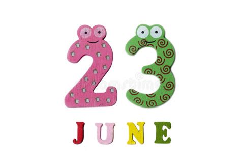 June 23rd Image 23 Of June On A White Background Stock Illustration