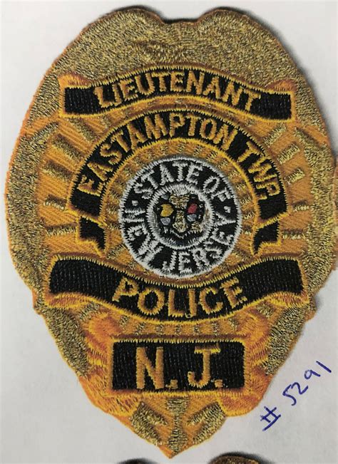 Eastampton Police Lieutenant Gold Badge 5291