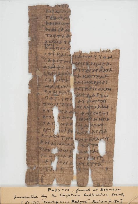 Egyptian Papyrus Oxyrhynchus Modern El Bahnesa Letter Of