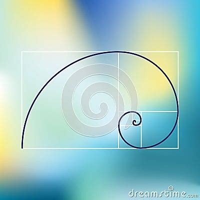 Perfect Ratio Proportion Golden Spiral Fibonacci Sequence Cartoon