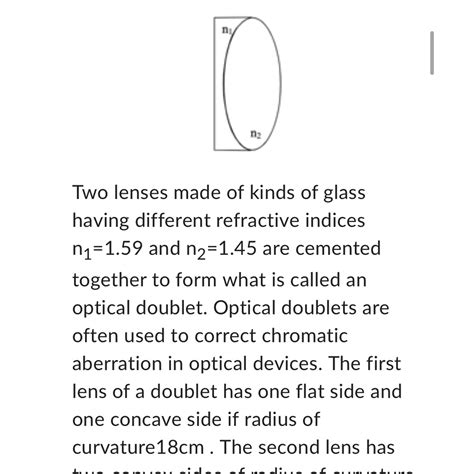 SOLVED Two Lenses Made Of Kinds Of Glass Having Different Refractive