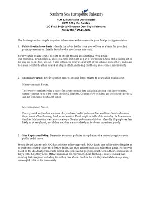 HCM 320 Final Submission HCM 320 7 2 Final Project Submission